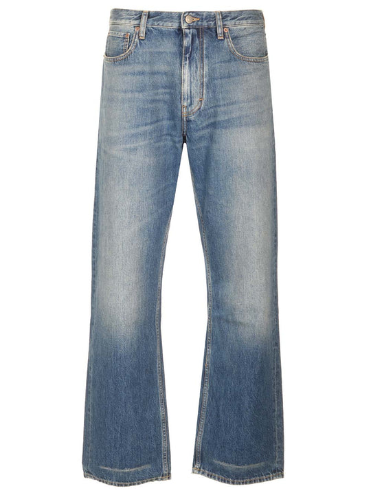 Stonewashed Denim Jeans Blue