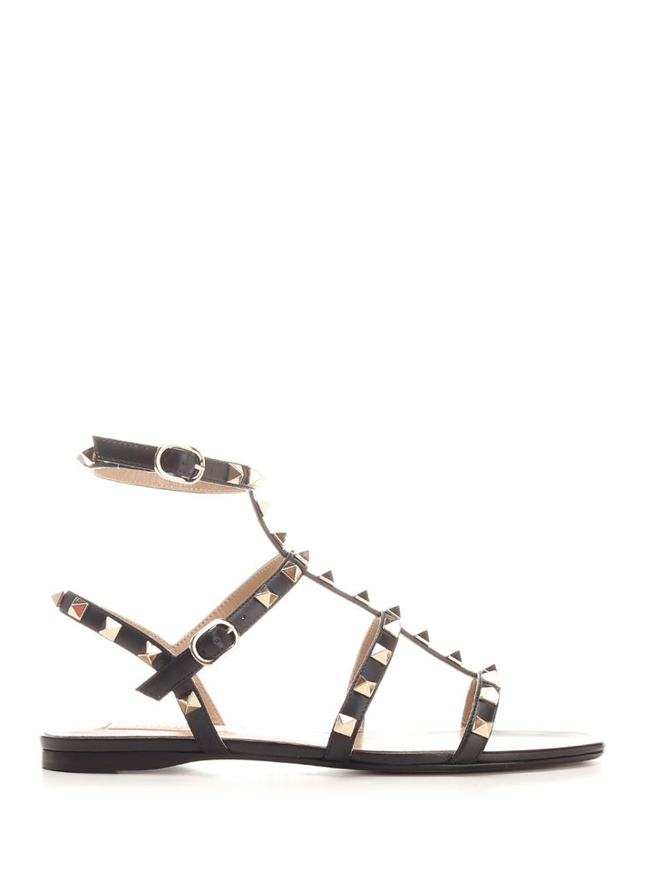 Valentino Garavani Rockstud Sandals - Black | 0818cc3a364110a5d6c27a484ecf4ab6b07cd494