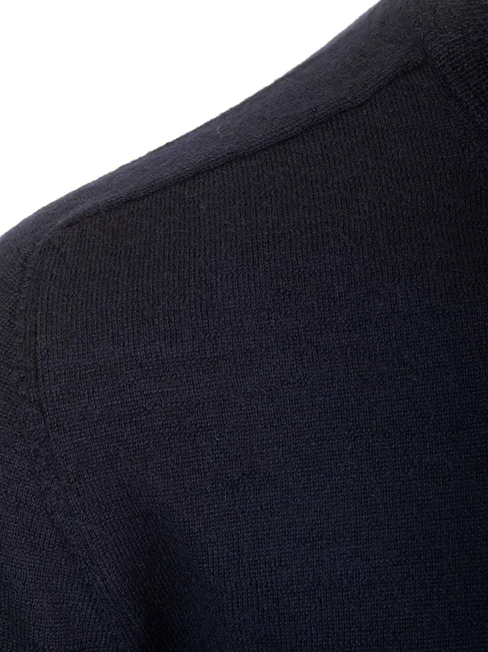 Maison Margiela Sweater With Suede Patches Knitwear - Blue | 98334df20cc18aaa5295212c84c5fb243368312c
