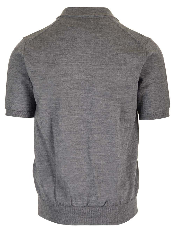 Comme Des Garcons Play Wool Polo Shirt Knitwear - Grey | 4d5516cddb6f5fd8c33555a8d38990bf66d45b8a