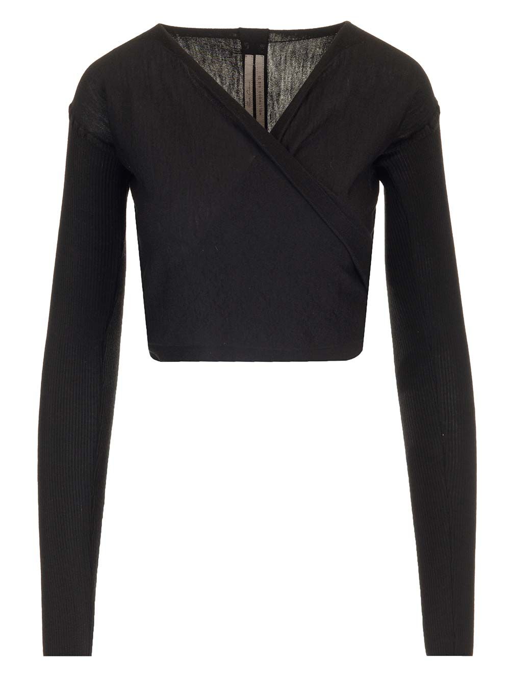 Rick Owens Wrap Top In Wool Knit Dresses - Black | e76fdc638a218705bcb9b514c1f1b538a3c7e4e1