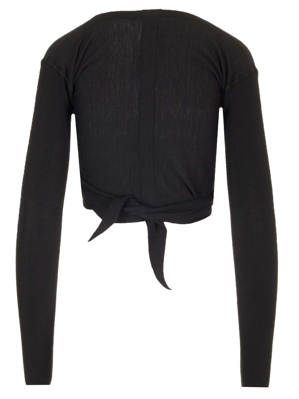 Rick Owens Wrap Top In Wool Knit Dresses - Black | b243d094114edf34f38b5a057505f65801a8d299
