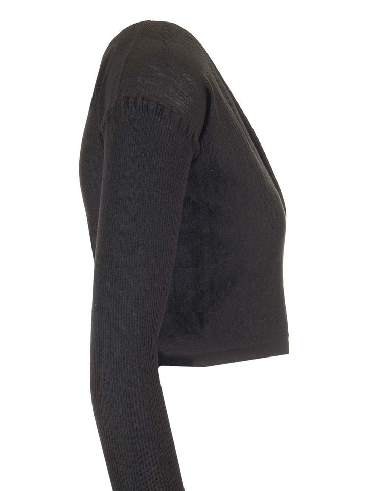 Rick Owens Wrap Top In Wool Knit Dresses - Black | 1d882b22c3a7f6411cf24eb739cf403e59b7ee0a
