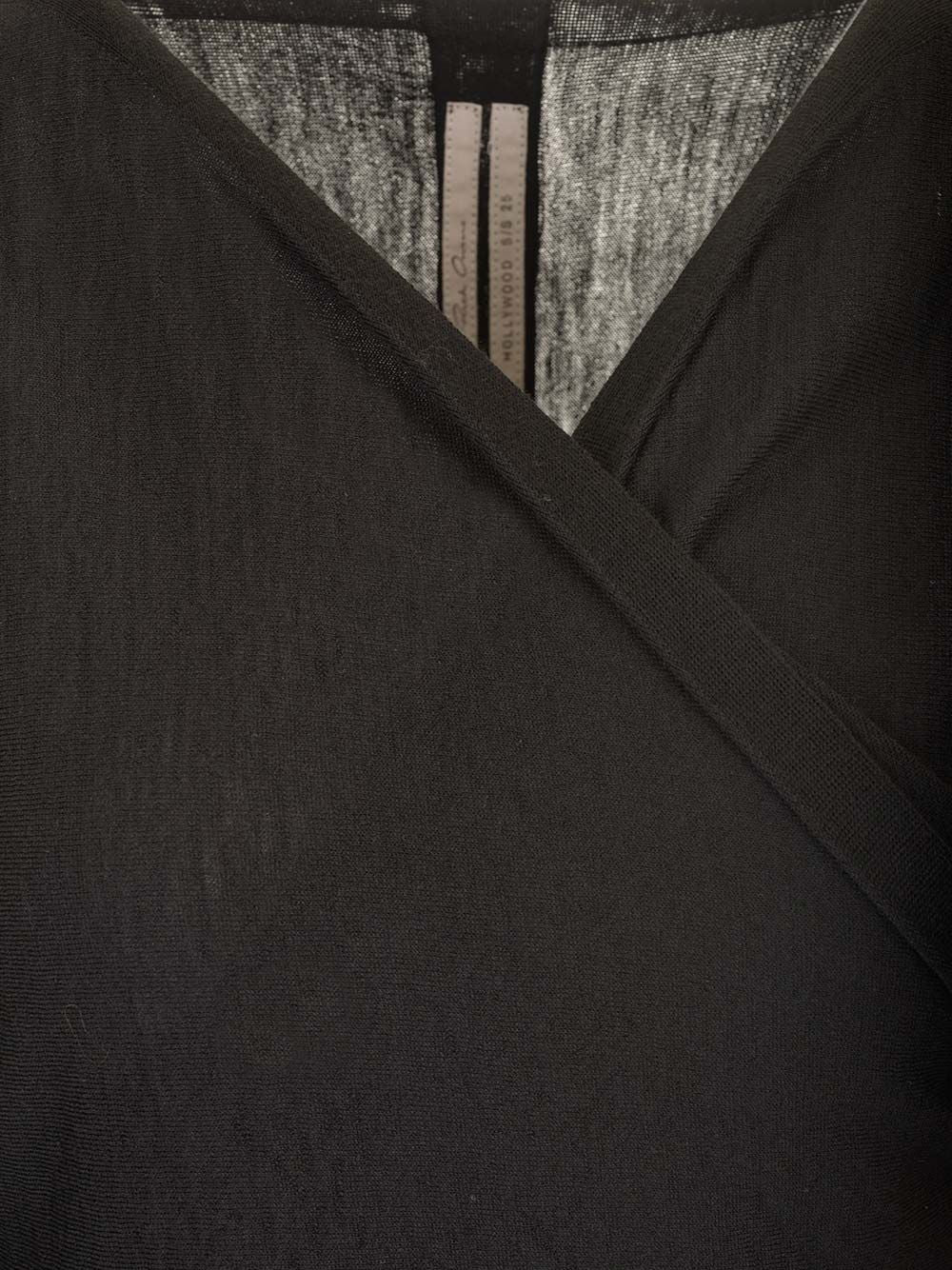 Rick Owens Wrap Top In Wool Knit Dresses - Black | 79b816735981446e578554fa4b2c00a4f431bf9d