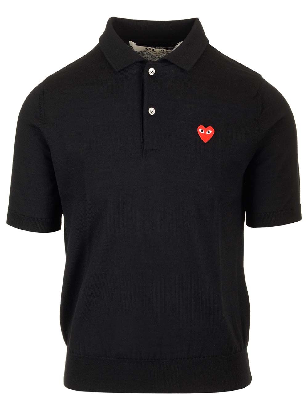 Comme Des Garcons Play Wool Polo Shirt Knitwear - Black | 23da54aa8e171a43730c83c24b3c1ce1d8815b69