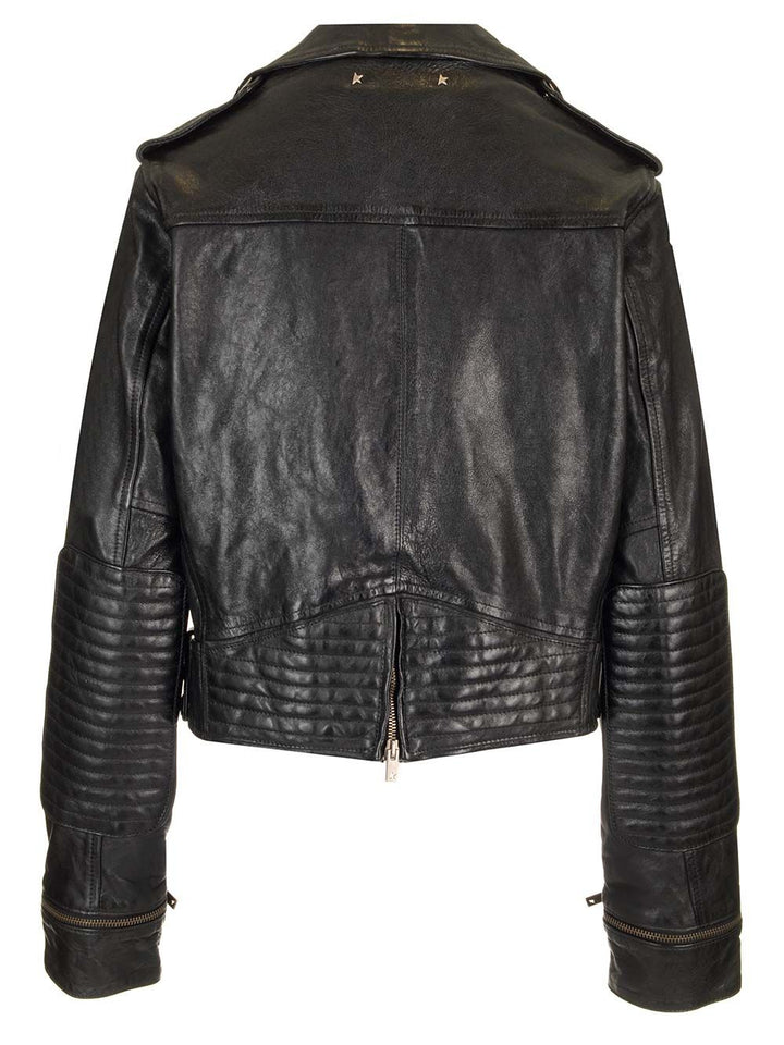 Golden Goose Deluxe Brand Leather Biker Jacket Jackets - Black | 349597b48d5a49324d2cf5ba2fc384057992fef3