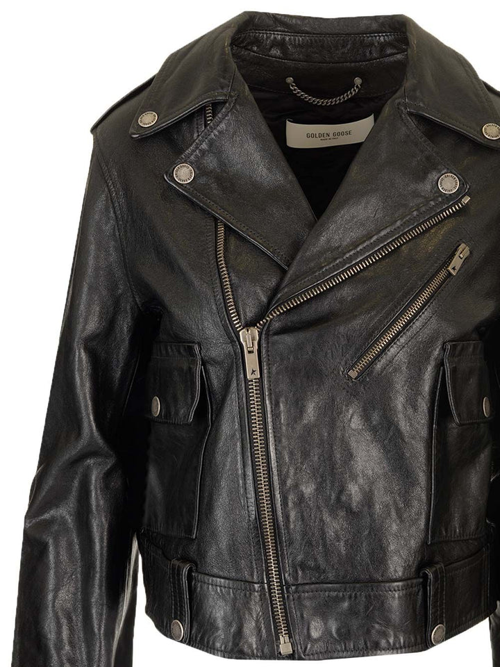 Golden Goose Deluxe Brand Leather Biker Jacket Jackets - Black | 7a330460f736eabd233c86484926a035bee2c66b