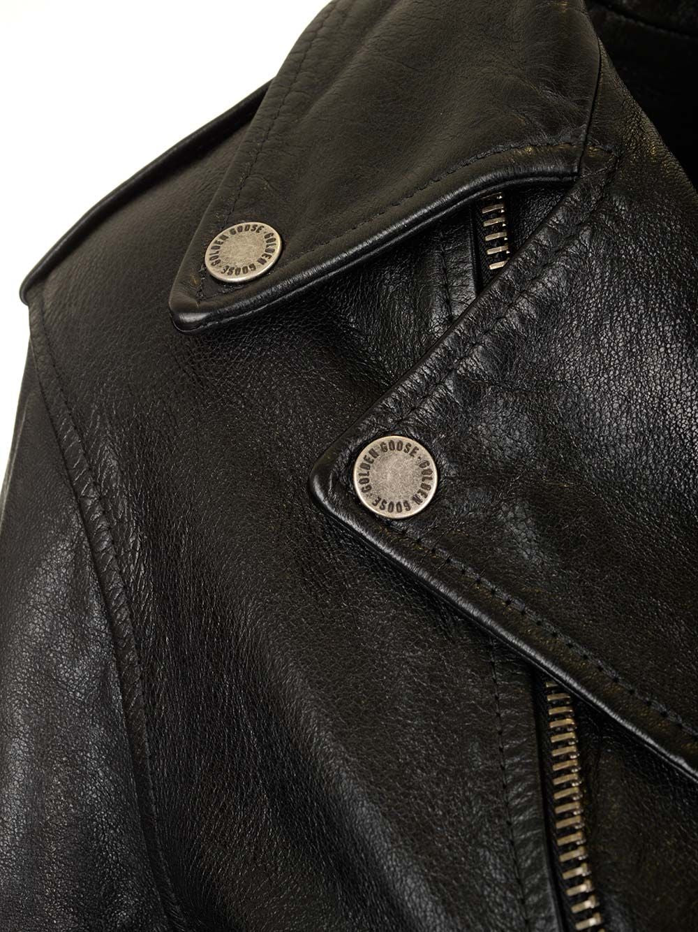 Golden Goose Deluxe Brand Leather Biker Jacket Jackets - Black | 24b9957661700ca9f6c326879ae665206671e524