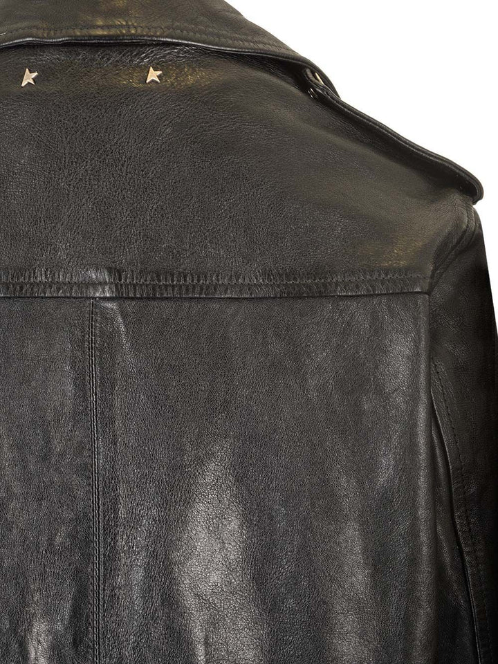 Golden Goose Deluxe Brand Leather Biker Jacket Jackets - Black | f202a114a6409770f3894bd3fddd2d41fc033b8e