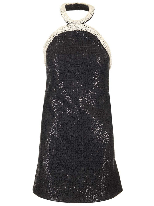 Embellished Bouclè Mini Dress Dresses Black