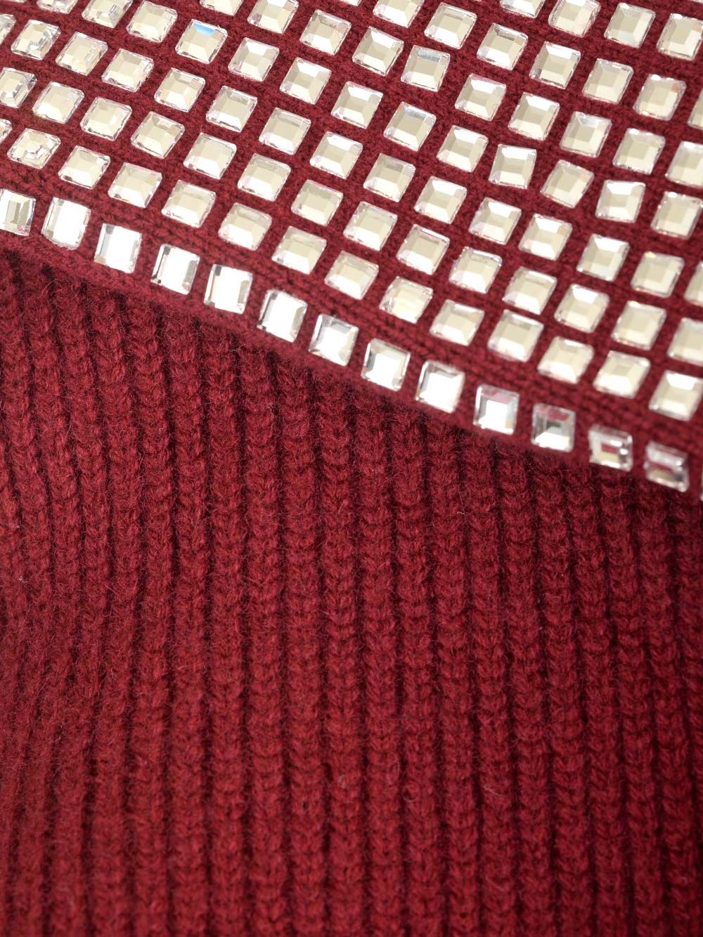 Self-Portrait Oversized Collar Cardigan Knitwear - Bordeaux | 6bfad411719f3b2889227938dad3dacdff9f706b