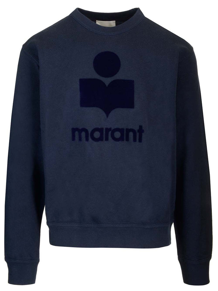 Marant Sweatshirt With Logo Sweatshirts - Blue | 545514da289ed54f48649ca6d483670d64be9c8c