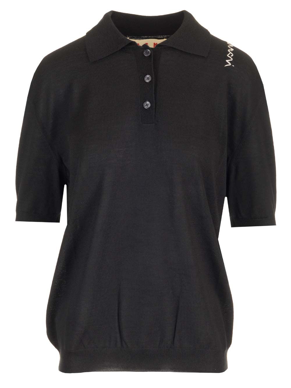 Marni Knitted Polo shirt - Black | 7c8ec22b1d6b7c248f2d4bedebdaa924dd445f6b