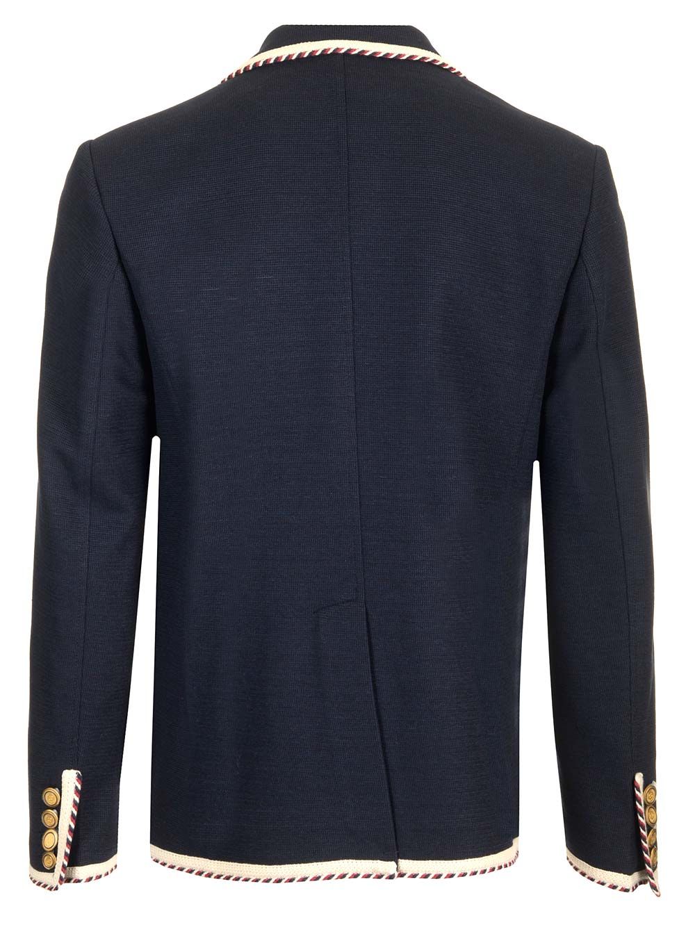 Valentino Garavani Valentino Single-Breasted Jacket In Cotton Jersey Jackets - Blue | 7b9e83dcec15db85663ce402f2f999b7ade7c00e