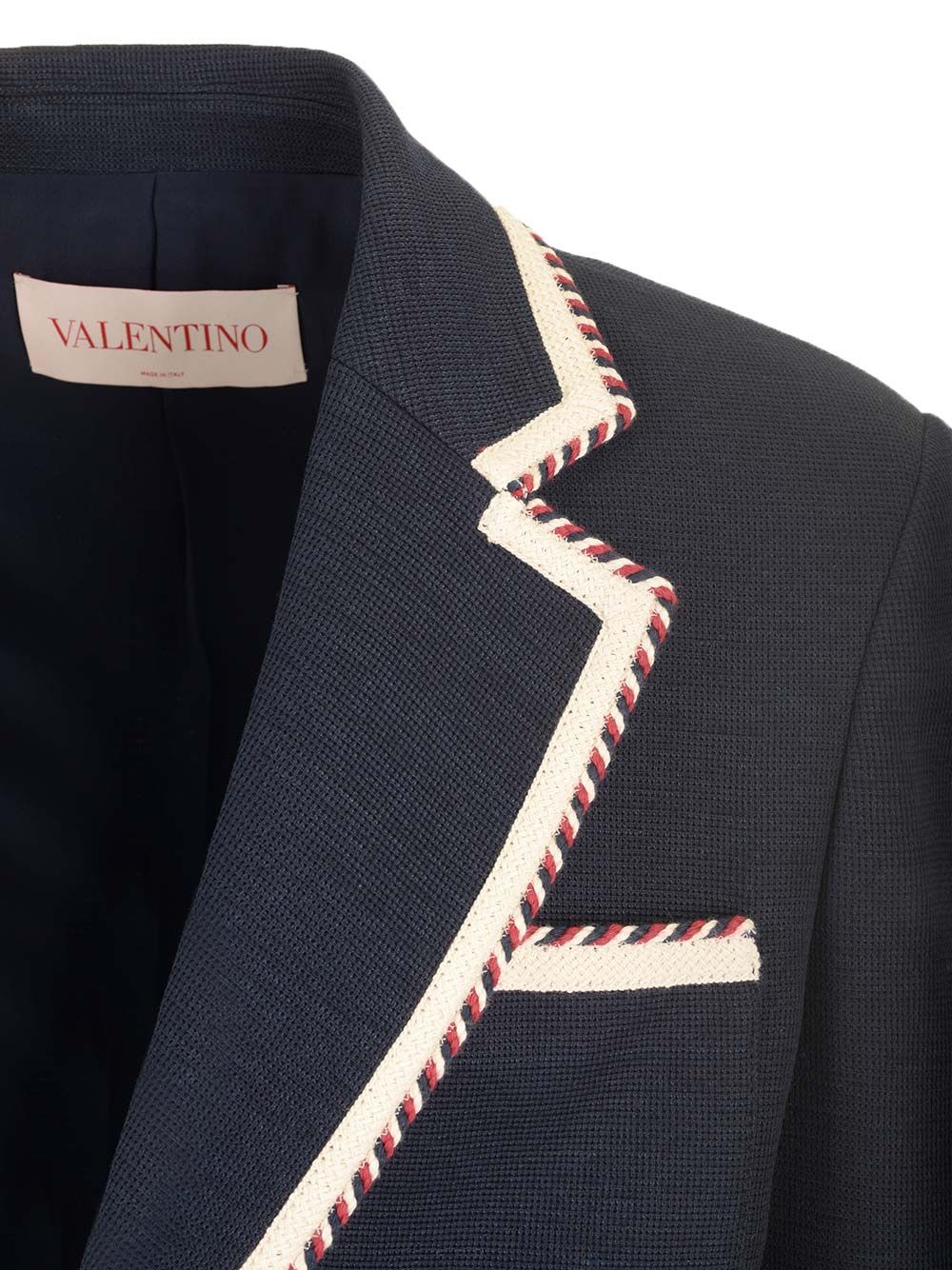 Valentino Garavani Valentino Single-Breasted Jacket In Cotton Jersey Jackets - Blue | cce70d78f526e919bc14661d7bc92b964ba957d6