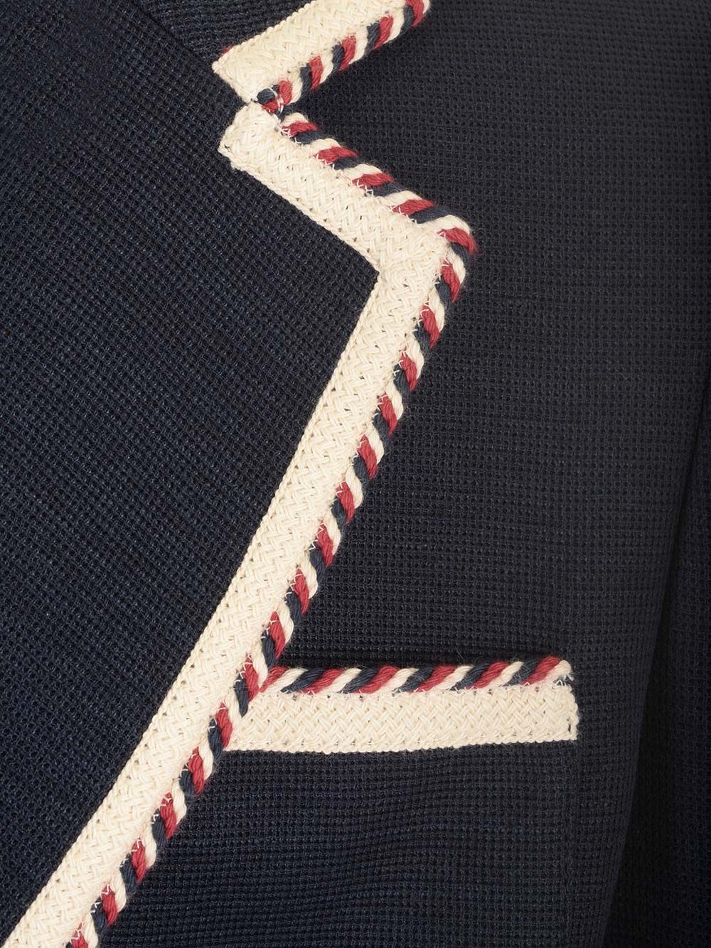 Valentino Garavani Valentino Single-Breasted Jacket In Cotton Jersey Jackets - Blue | 5b2c6e14211b2ca5239366261309d617b9c4b3b8