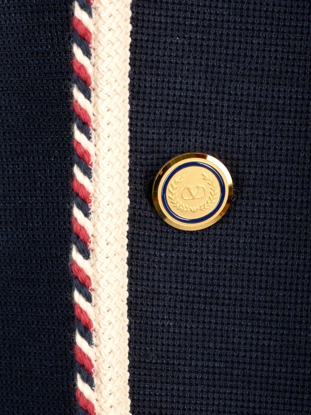 Valentino Garavani Valentino Single-Breasted Jacket In Cotton Jersey Jackets - Blue | 1472a48e12087b49a82ee86d8a3f609825d3543f