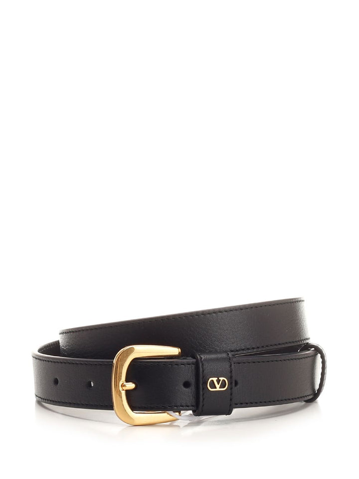 Valentino Garavani Black Leather Belt Belts - Black | 647343f6ea5c1a73d1ec640ce75c3f3cc33442df