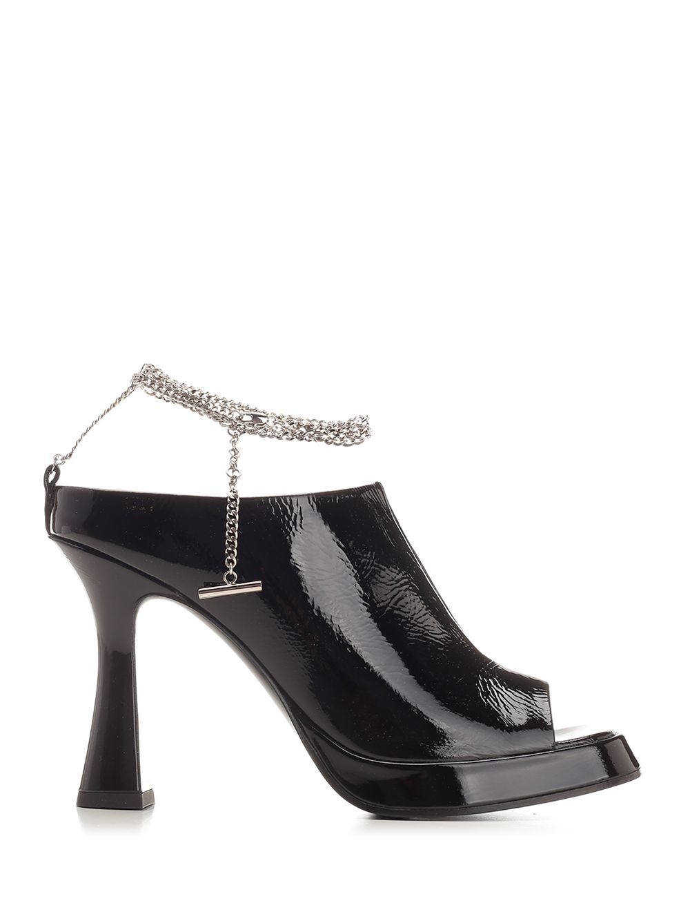 Mcqueen Ankle Chain Strap Sandals - Black | 023be4272f937d790f86bc911a29c9adb6ae956d