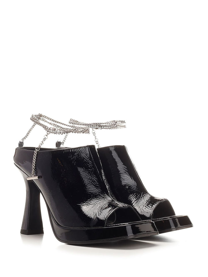 Mcqueen Ankle Chain Strap Sandals - Black | aef3bd40a90affdb7059d0a62bba76deab3a1e8c