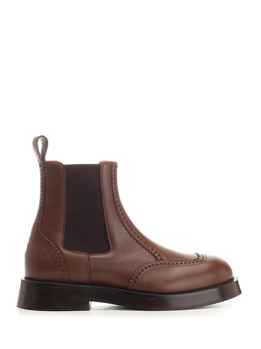 Chelsea Brogue Boots Brown