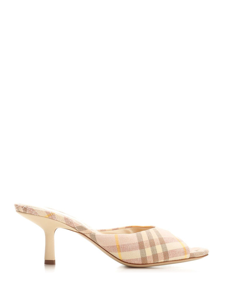 Burberry Check Mules Sandals - Multicolor | 31017440ce1c5ca77fa1c44491185e1509909865