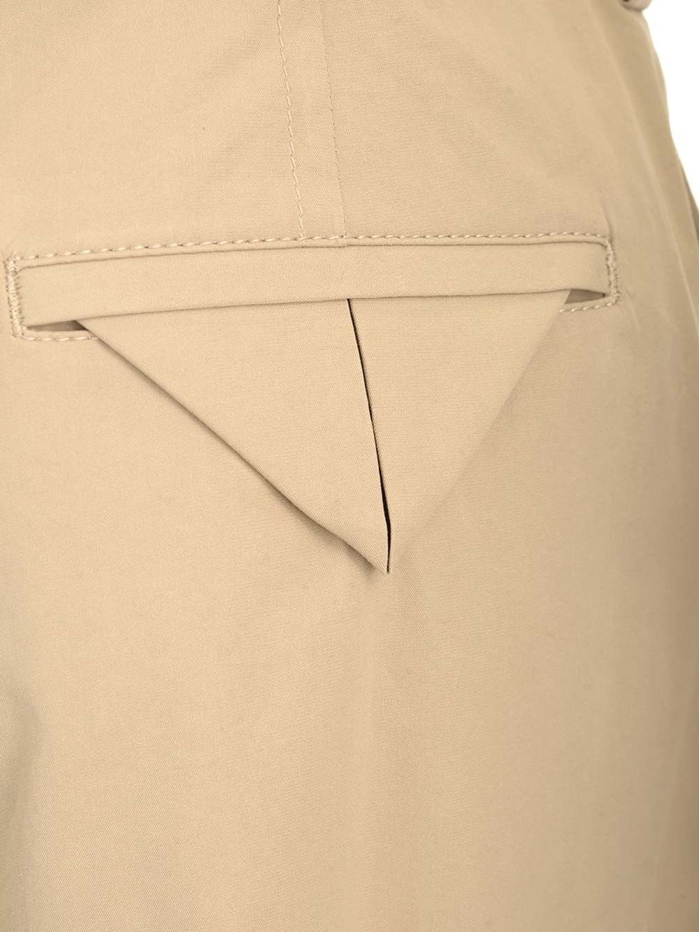 Bottega Veneta High-Waisted  With Cotton Belt Trousers - Beige | 2394a2f135cc3af1cfd296c1b3d7787fffca5f70