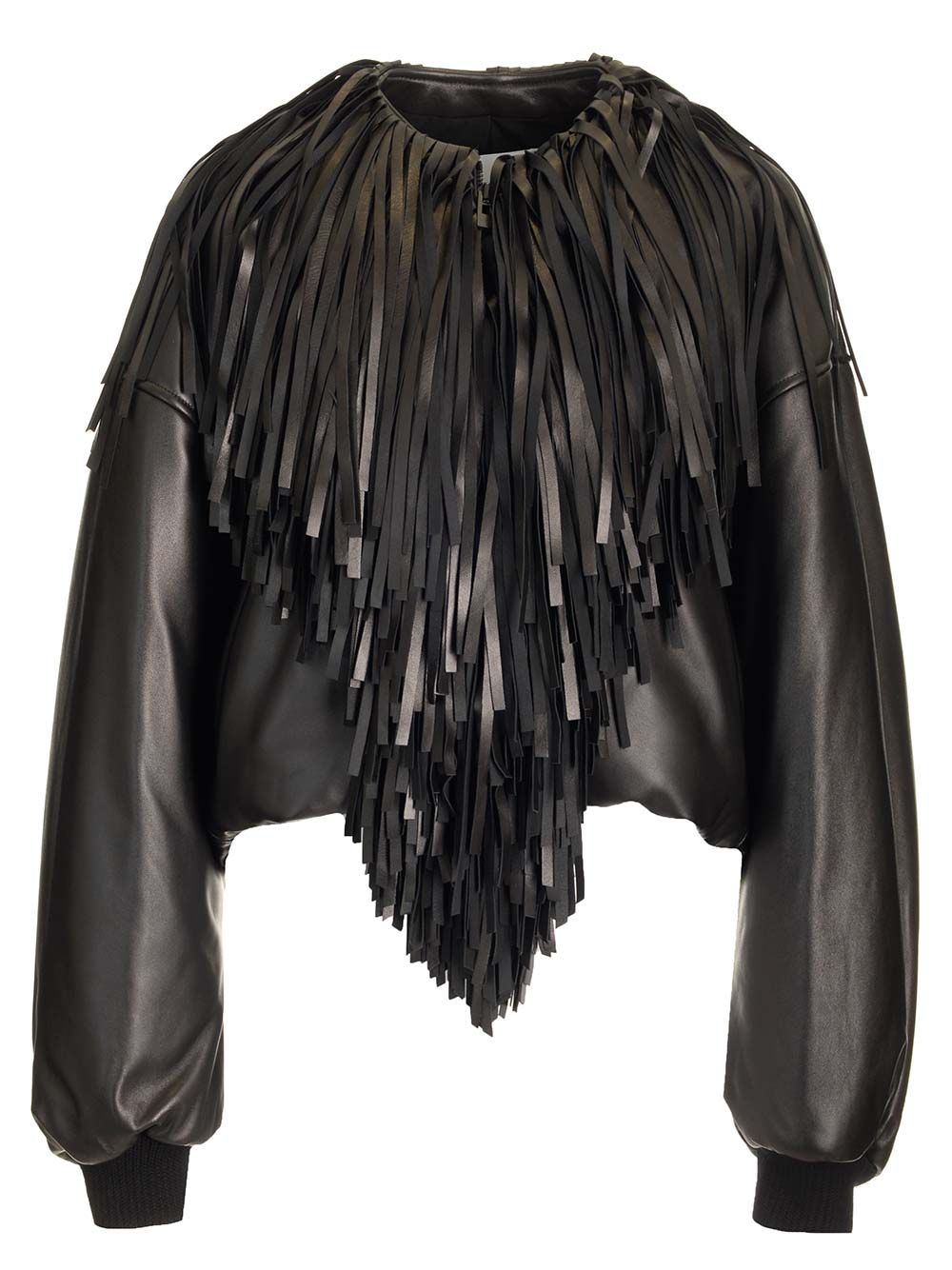 AlaÏA Fringed Bomber Jacket Jackets - Black | 90ffb361cdf92f323a679623f3a60cdc7a632fe1