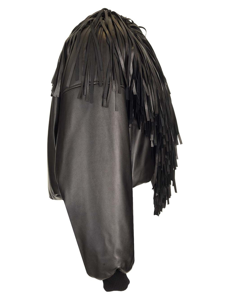 AlaÏA Fringed Bomber Jacket Jackets - Black | ee54bb5df75fc460c9417ff67c53708a5b1ba728