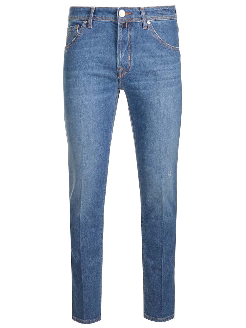 Jacob Cohen Pant5 Pkt Slim Cropped/Carrot Scott V1 Trousers - Blue | 1efb7160b8b78eaa69e462254a2d043b8ce5f287