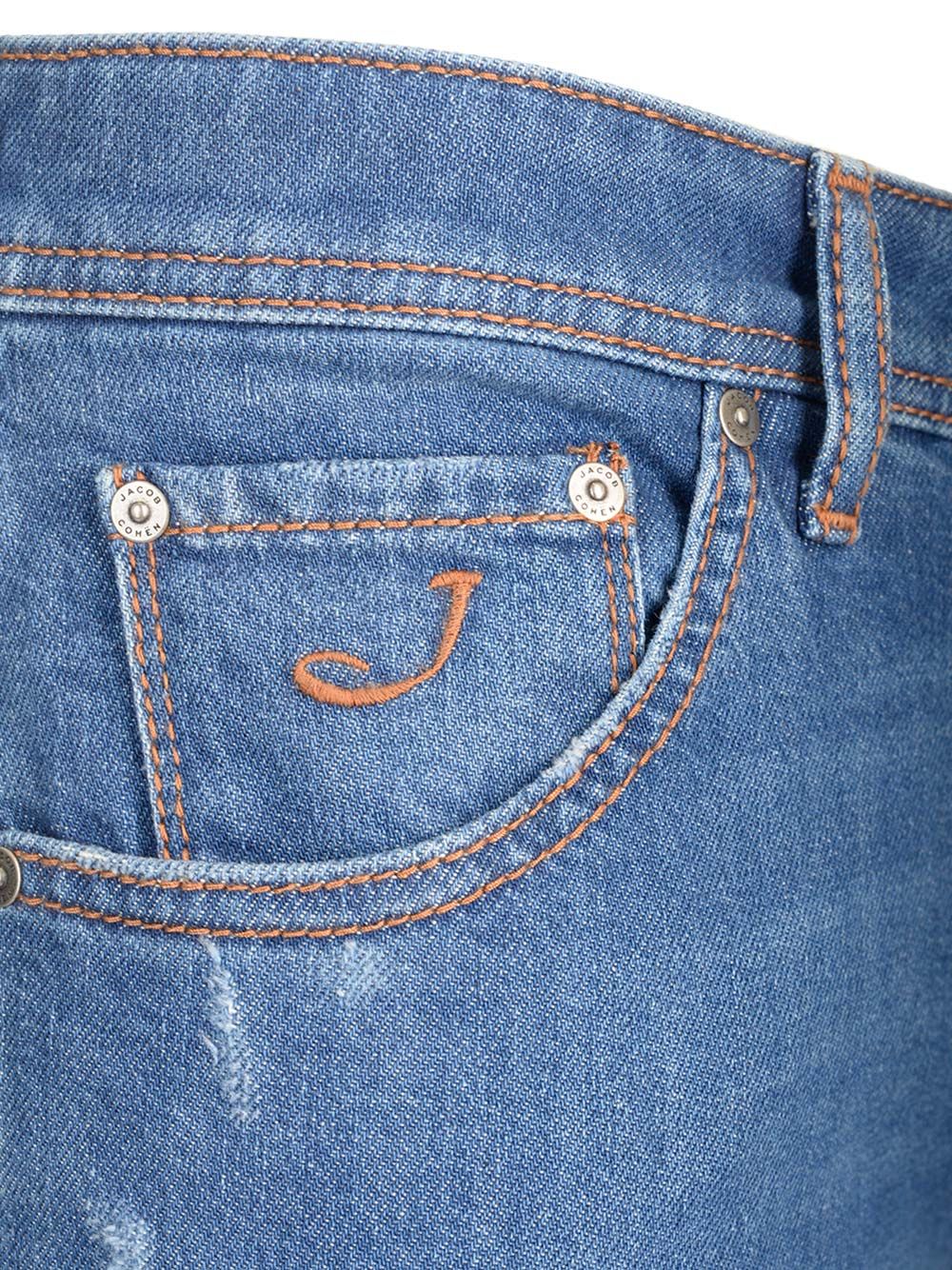 Jacob Cohen Pant5 Pkt Slim Cropped/Carrot Scott V1 Trousers - Blue | c475684b40c0c657b69e5abd5c793fb986078575