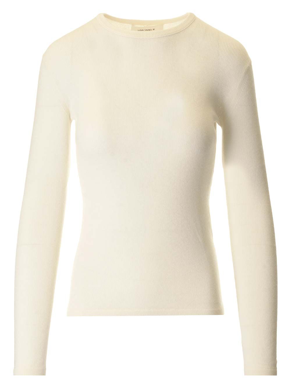 Lisa Yang Vivian Long-Sleeved T-Shirt Knitwear - White | 1d0233ead14f096d07be026f6fa28cc8fc3333db