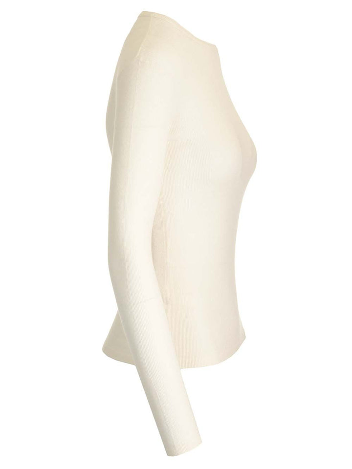 Lisa Yang Vivian Long-Sleeved T-Shirt Knitwear - White | b87228e682a0e0661b84495d70ba88f811526dc3