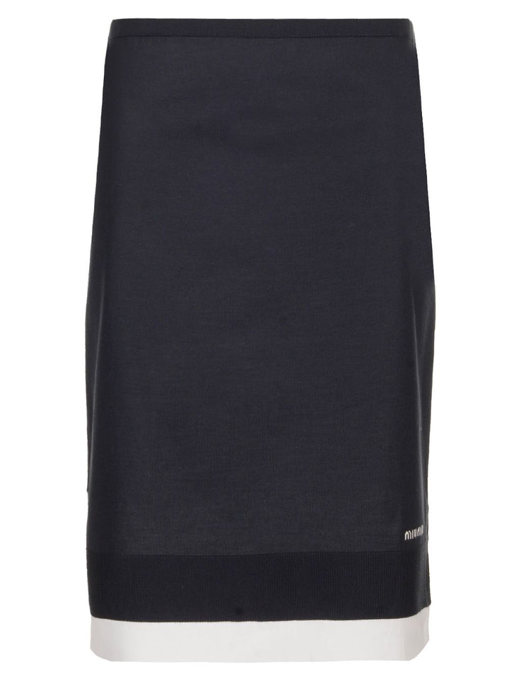 Miu Miu Knitted Knee-Length Skirt Skirts - Blue | f4ed98ef149bb35eeca0e433a374991f46bc8138
