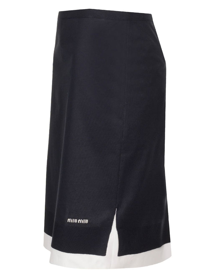 Miu Miu Knitted Knee-Length Skirt Skirts - Blue | 33f792e1de61f83c64a3099071e7e27c02e3da82