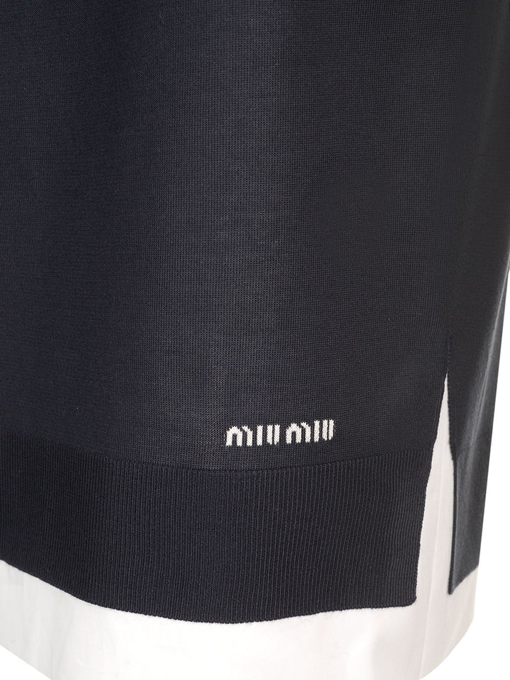 Miu Miu Knitted Knee-Length Skirt Skirts - Blue | e88373ebb52594438e136f1d58d497ad57ee4dcb