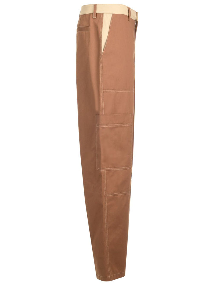 Off-White Cotton Cargo Pants Trousers - Brown | 61aadc7cfbb4396d054fb349f8af4d2772c702e8