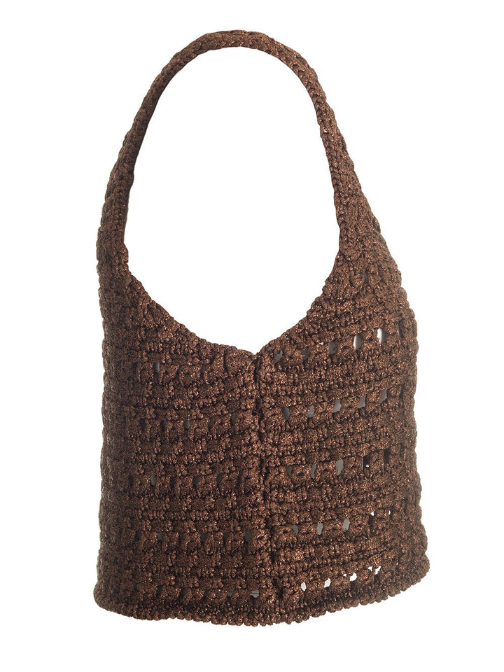 Alanui Viscose Knit Cropped Top Knitwear - Brown | cc34015f4069e30ac4e221c71b0fa283786950dc