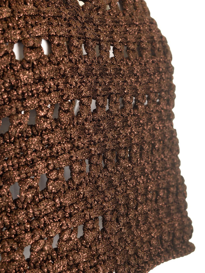 Alanui Viscose Knit Cropped Top Knitwear - Brown | 7324e70f01cf4fe2db45ebea5f310cc9ec1b04ab