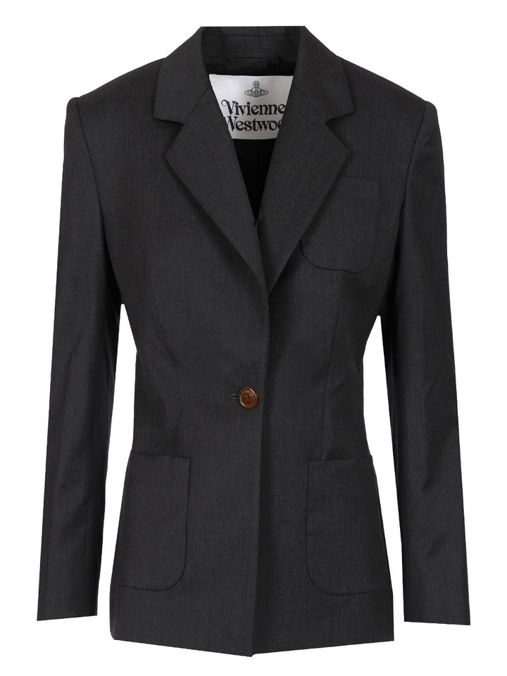 Vivienne Westwood Single-Breasted Blazer Jackets - Black | 2a407affa0b36605ec733701de1ae1b5e0fdea16