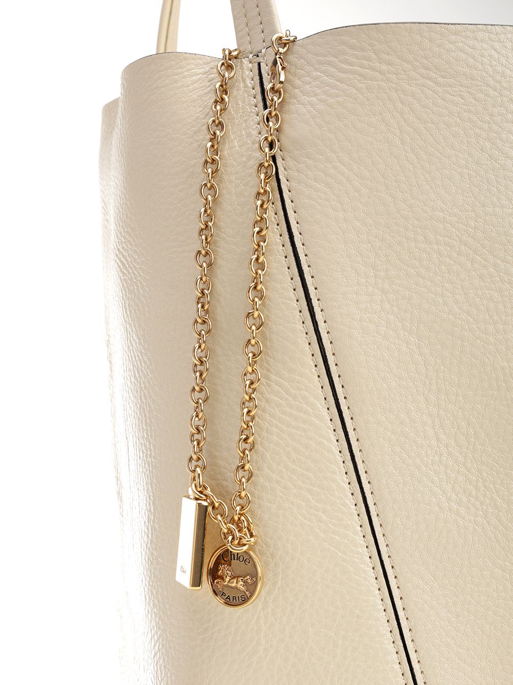 Chloe' Chloé Spin Large Hammered Leather Tote Bag Handbags - Beige | 5878a0845c341e32f3179a269ed291b8adbcebd6