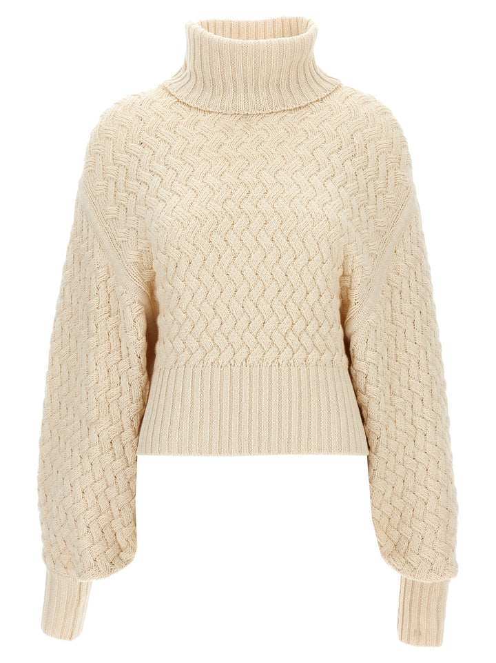 Illustration Textured Sweater, Cardigans Beige