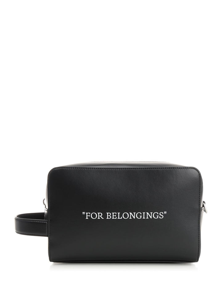 Off-White Beauty Case With Lettering Small leather goods - Black | 4b73366db8a527c79dc39389704fe7c49644dc6f