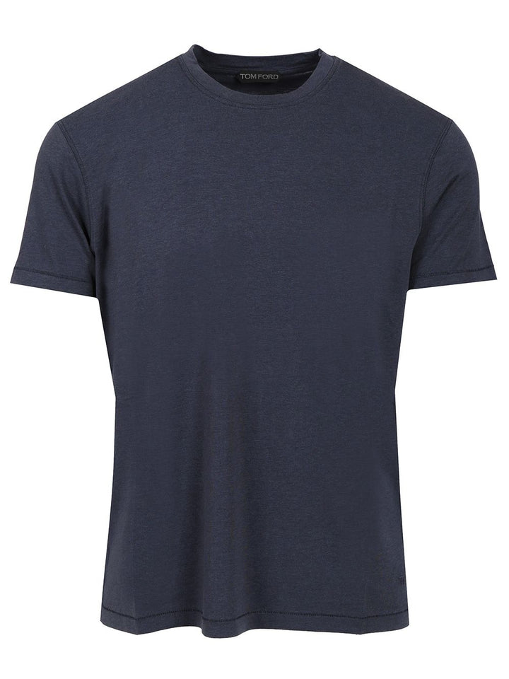 Tom Ford Lyocell Cotton T-Shirt - Blue | 0171e0ffc9ec8b75534feb0565358a747a3b711f