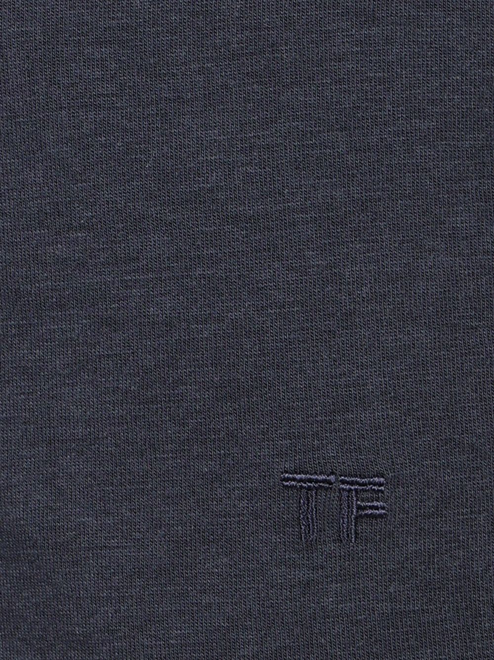 Tom Ford Lyocell Cotton T-Shirt - Blue | edaed02c61aad5a18abdffb7c81e9e2d6e8838c2
