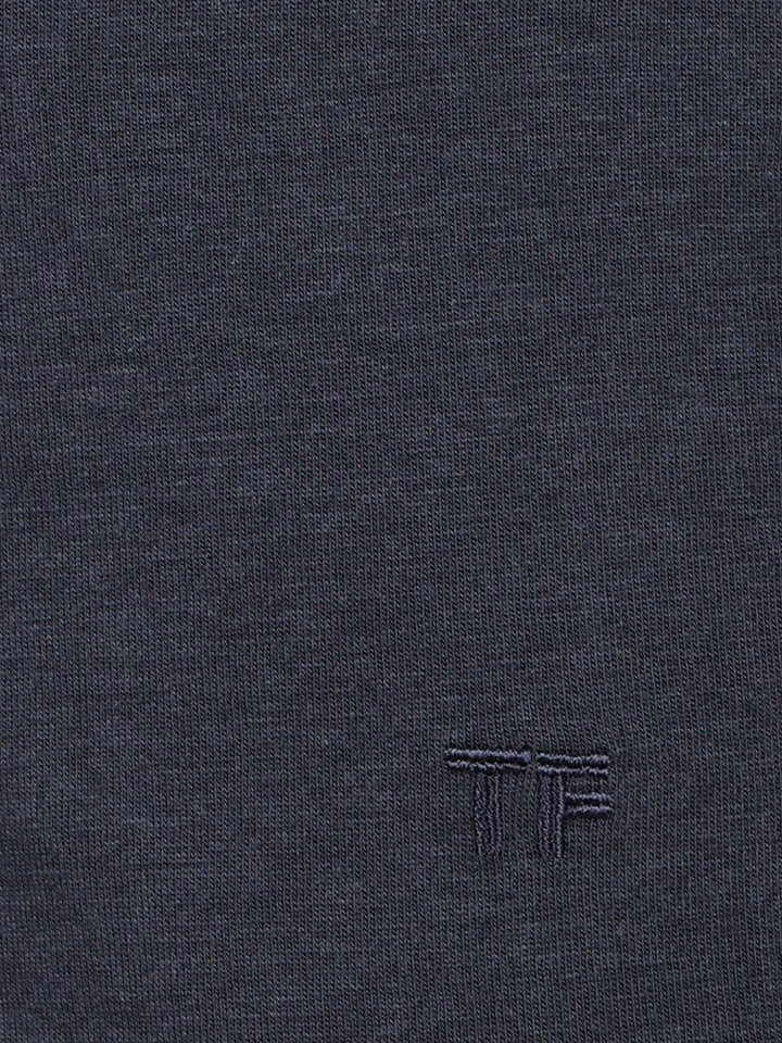 Tom Ford Lyocell Cotton T-Shirt - Blue | edaed02c61aad5a18abdffb7c81e9e2d6e8838c2