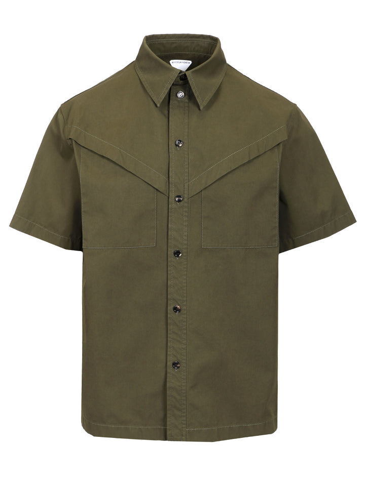 Bottega Veneta Lightweight Cotton Twill Shirt Shirts - Green | 0af8fa98dff21d7619a7c34f27e4ab07be18828f