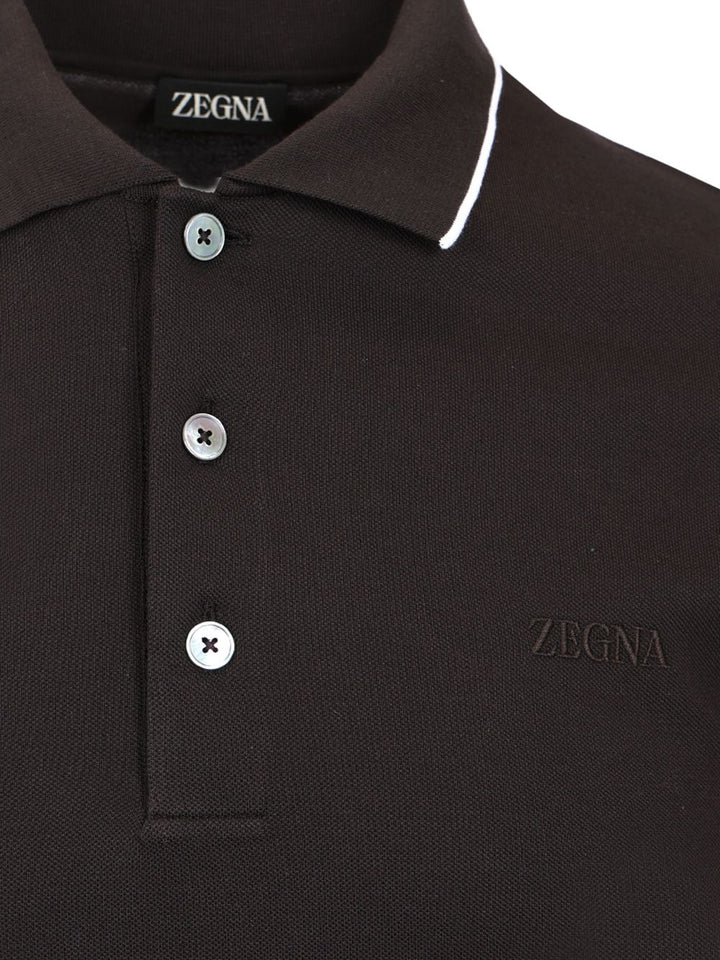 Ermenegildo Zegna Black Stretch Cotton Polo T-Shirt - Black | 0ff9698a3a7b01b5d2dc7616c25e558e24ca88b2