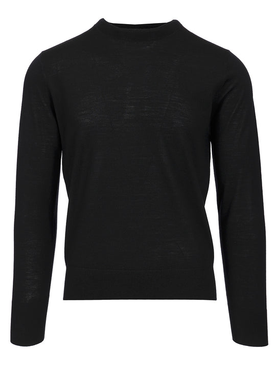 Merino Wool Sweater Knitwear Black