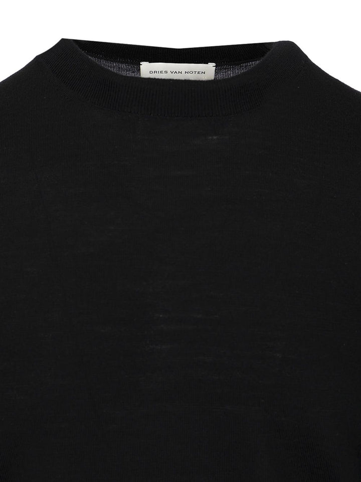 Dries Van Noten Merino Wool Sweater Knitwear - Black | 4512f335e2d21c0734acf92ef1c1527ec9b10669